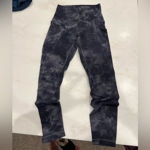 Lululemon black tie dye align size 4. 25” inseam
